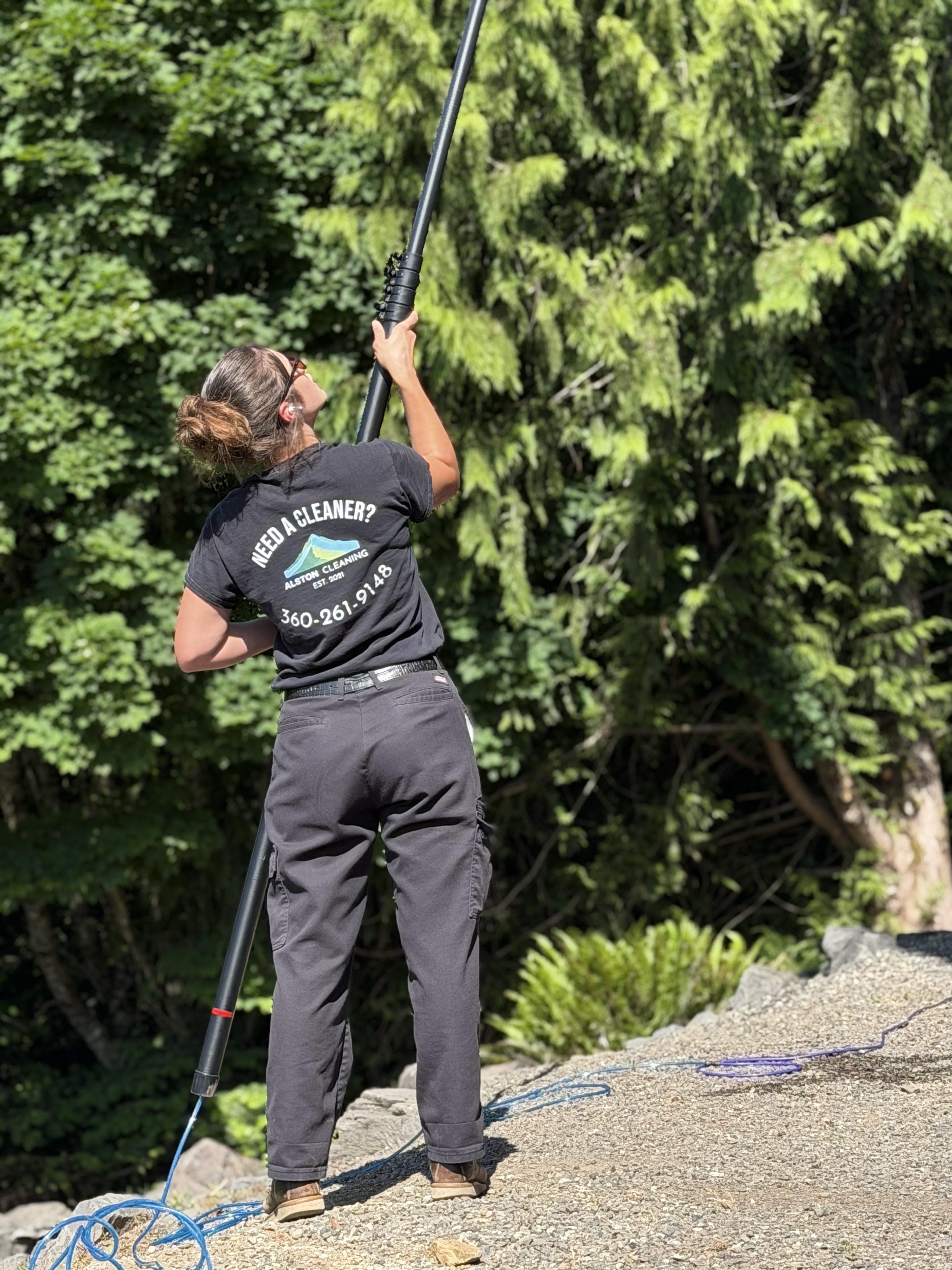Exterior window washing by Alston Cleaning in Longview